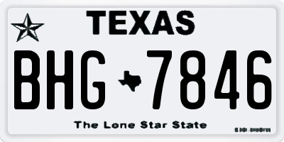 TX license plate BHG7846