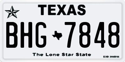 TX license plate BHG7848
