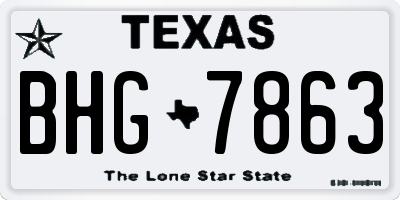 TX license plate BHG7863