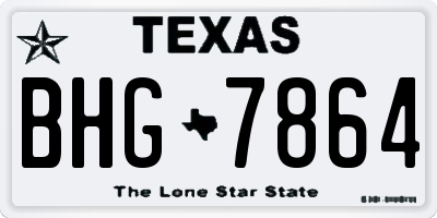 TX license plate BHG7864