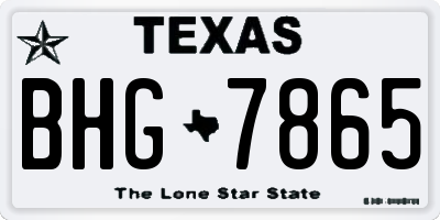 TX license plate BHG7865