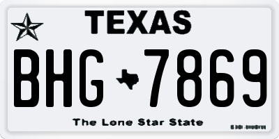TX license plate BHG7869