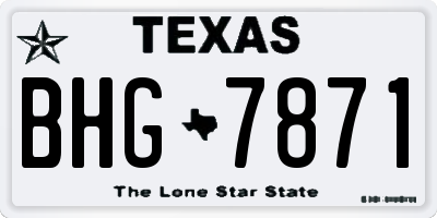 TX license plate BHG7871