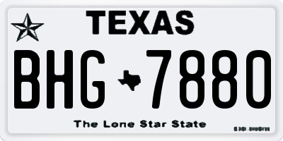 TX license plate BHG7880