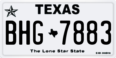 TX license plate BHG7883