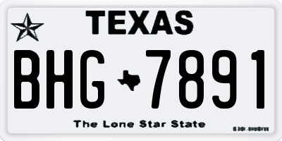 TX license plate BHG7891
