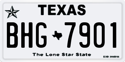 TX license plate BHG7901