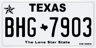 TX license plate BHG7903
