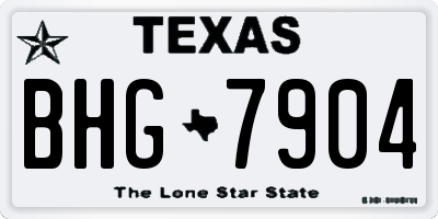 TX license plate BHG7904