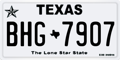 TX license plate BHG7907