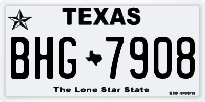 TX license plate BHG7908