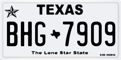 TX license plate BHG7909