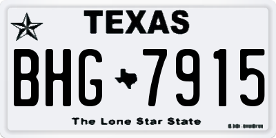TX license plate BHG7915