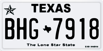 TX license plate BHG7918