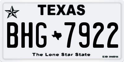 TX license plate BHG7922