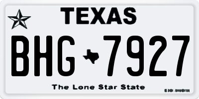 TX license plate BHG7927