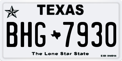 TX license plate BHG7930