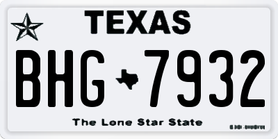 TX license plate BHG7932