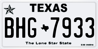 TX license plate BHG7933