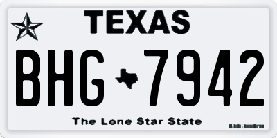 TX license plate BHG7942