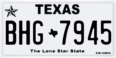TX license plate BHG7945
