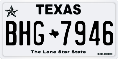 TX license plate BHG7946