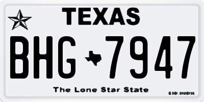 TX license plate BHG7947