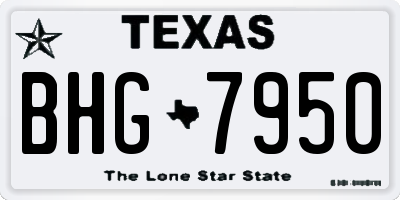 TX license plate BHG7950