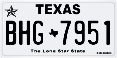 TX license plate BHG7951