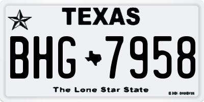 TX license plate BHG7958