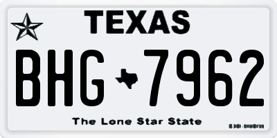TX license plate BHG7962