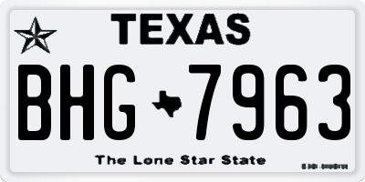 TX license plate BHG7963