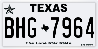 TX license plate BHG7964