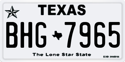 TX license plate BHG7965
