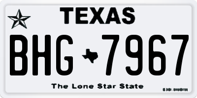 TX license plate BHG7967