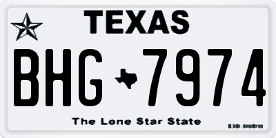 TX license plate BHG7974