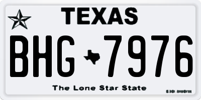 TX license plate BHG7976