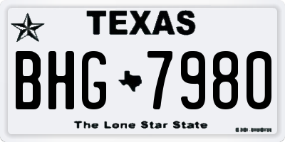TX license plate BHG7980