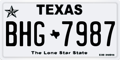 TX license plate BHG7987