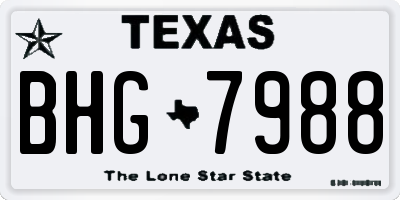 TX license plate BHG7988