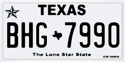 TX license plate BHG7990