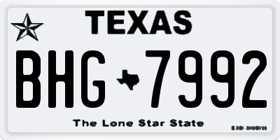 TX license plate BHG7992