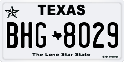 TX license plate BHG8029