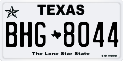 TX license plate BHG8044