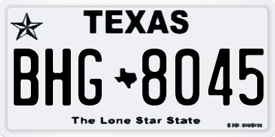 TX license plate BHG8045