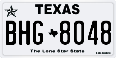 TX license plate BHG8048