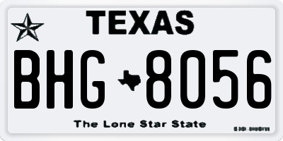 TX license plate BHG8056