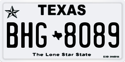 TX license plate BHG8089