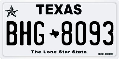 TX license plate BHG8093