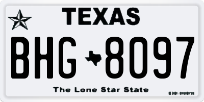 TX license plate BHG8097